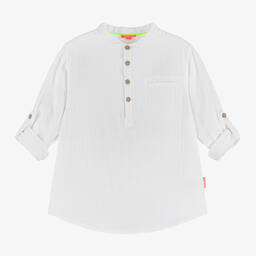 Sunuva-Boys White Collarless Cotton Shirt | Childrensalon Outlet