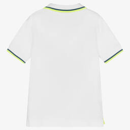 Sunuva-Boys White Cotton Piqué Polo Shirt  | Childrensalon Outlet