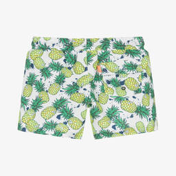 Sunuva-Boys White Pineapple Swim Shorts | Childrensalon Outlet