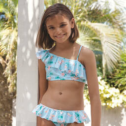 Sunuva-Голубое бикини с фламинго для девочек | Childrensalon Outlet