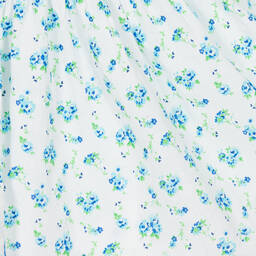 Sunuva-Голубое хлопковое платье в цветочек с запахом спереди | Childrensalon Outlet