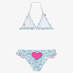 Sunuva-Girls Blue Floral Heart Bikini | Childrensalon Outlet