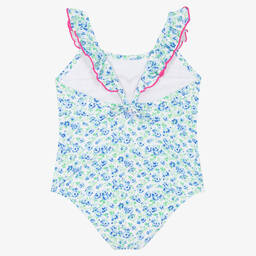Sunuva-Girls Blue Floral Heart Swimsuit | Childrensalon Outlet