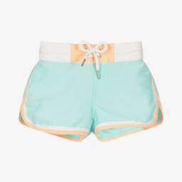 Sunuva-Girls Blue & Orange Swim Shorts (UPF 50+) | Childrensalon Outlet