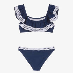 Sunuva-Girls Blue Ruffle Bikini | Childrensalon Outlet