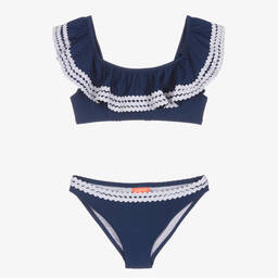 Sunuva-Girls Blue Ruffle Bikini | Childrensalon Outlet