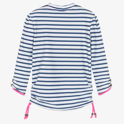 Sunuva-توب سباحة مقلم لون أزرق وأبيض للبنات | Childrensalon Outlet