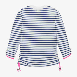 Sunuva-توب سباحة جيرسي مقلم لون أزرق وأبيض للبنات | Childrensalon Outlet