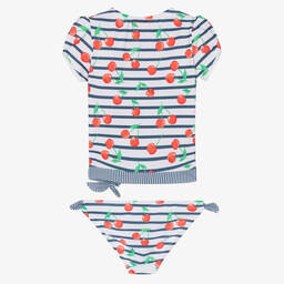 Sunuva-Girls Blue Striped Cherry Tankini (UPF 50+) | Childrensalon Outlet
