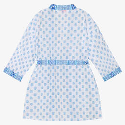 Sunuva-Girls Blue & White Cotton Robe | Childrensalon Outlet