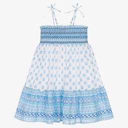 Sunuva-Girls Blue & White Cotton Sun Dress | Childrensalon Outlet