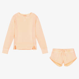 Sunuva-Girls Orange Cotton Shorts Set  | Childrensalon Outlet