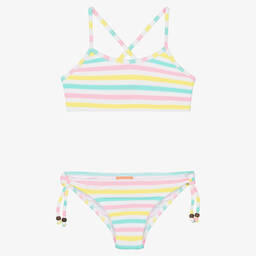 Sunuva-Girls Pink & Blue Striped Bikini (UPF50+) | Childrensalon Outlet