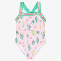 Sunuva-Girls Pink Cactus Swimsuit | Childrensalon Outlet