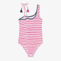Sunuva-Girls Pink Stripe Flamingo Swimsuit | Childrensalon Outlet
