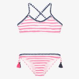 Sunuva-Girls Pink & White Striped Bikini | Childrensalon Outlet