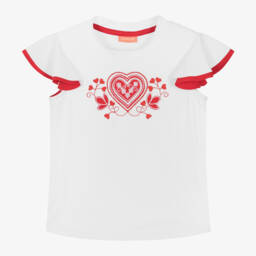 Sunuva-Girls Recycled White Heart Swim Top | Childrensalon Outlet