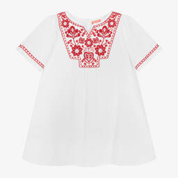 Sunuva-فستان قطن مطرز لون أبيض | Childrensalon Outlet