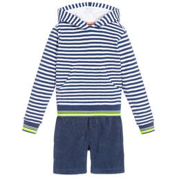 Sunuva-Navy Blue Towelling Shorts Set | Childrensalon Outlet