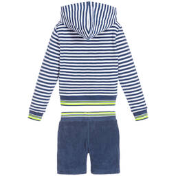 Sunuva-Navy Blue Towelling Shorts Set | Childrensalon Outlet