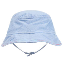 Sunuva-Pale Blue Cotton Baby Sun Hat | Childrensalon Outlet