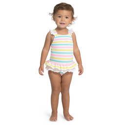 Sunuva-مايّو لون أبيض مقلم للمولودات +UPF50 | Childrensalon Outlet