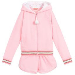 Sunuva-Pink Towelling Shorts Set  | Childrensalon Outlet
