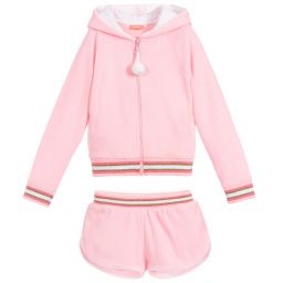 Sunuva-Pink Towelling Shorts Set  | Childrensalon Outlet