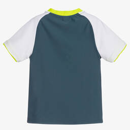 Sunuva-توب واقي من الشمس لون أخضر فيروزي وأبيض +UPF50 | Childrensalon Outlet