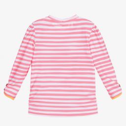 Sunuva-توب واقي من الشمس لون زهري وأبيض للبنات +UPF50 | Childrensalon Outlet