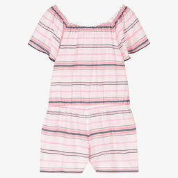 Sunuva-Teen Girls White & Pink Striped Playsuit | Childrensalon Outlet