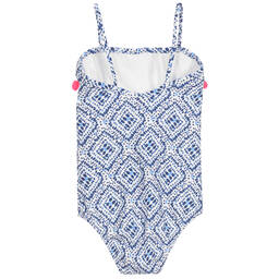 Sunuva-White & Blue Swimsuit (UPF50+) | Childrensalon Outlet