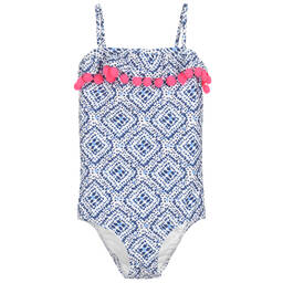 Sunuva-White & Blue Swimsuit (UPF50+) | Childrensalon Outlet