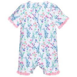 Sunuva-White Floral Sunsuit (UPF50+) | Childrensalon Outlet