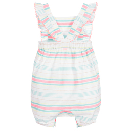 Sunuva-White Striped Cotton Playsuit | Childrensalon Outlet