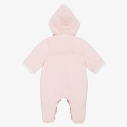 Tartine et Chocolat-Baby Girls Pink Cotton Knit Pramsuit | Childrensalon Outlet
