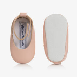 Tartine et Chocolat-حذاء جلد لون زهري لمرحلة قبل المشي للمولودات | Childrensalon Outlet