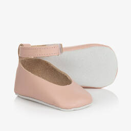 Tartine et Chocolat-حذاء جلد لون زهري لمرحلة قبل المشي للمولودات | Childrensalon Outlet