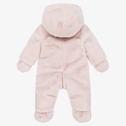 Tartine et Chocolat-Baby Girls Pink Reversible Snowsuit | Childrensalon Outlet