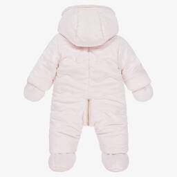 Tartine et Chocolat-Baby Girls Pink Reversible Snowsuit | Childrensalon Outlet