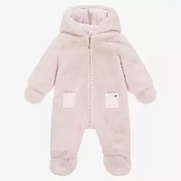 Tartine et Chocolat-Baby Girls Pink Reversible Snowsuit | Childrensalon Outlet