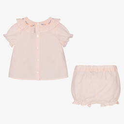 Tartine et Chocolat-Baby Girls Pink Striped Shorts Set | Childrensalon Outlet