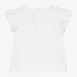 Tartine et Chocolat-Baby Girls White Cotton Frill Blouse | Childrensalon Outlet