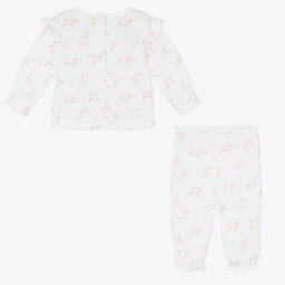 Tartine et Chocolat-Белый топ и штанишки из хлопка для малышек | Childrensalon Outlet
