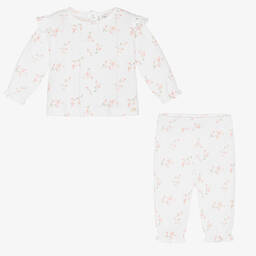 Tartine et Chocolat-Белый топ и штанишки из хлопка для малышек | Childrensalon Outlet