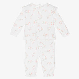 Tartine et Chocolat-Белый топ и штанишки из хлопка для малышек | Childrensalon Outlet