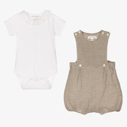 Tartine et Chocolat-Боди и бежевый хлопковый песочник | Childrensalon Outlet