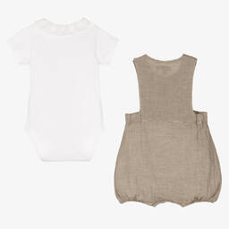 Tartine et Chocolat-Боди и бежевый хлопковый песочник | Childrensalon Outlet