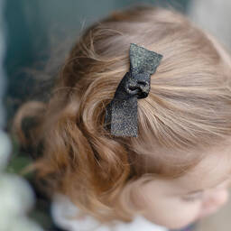 Tartine et Chocolat-مشبك للشعر مزين بفيونكة لون أسود (7 سم) | Childrensalon Outlet