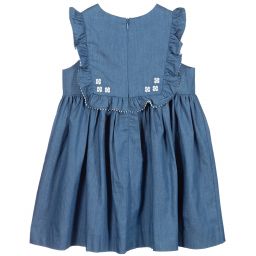 Tartine et Chocolat-Синее платье из хлопкового шамбре | Childrensalon Outlet